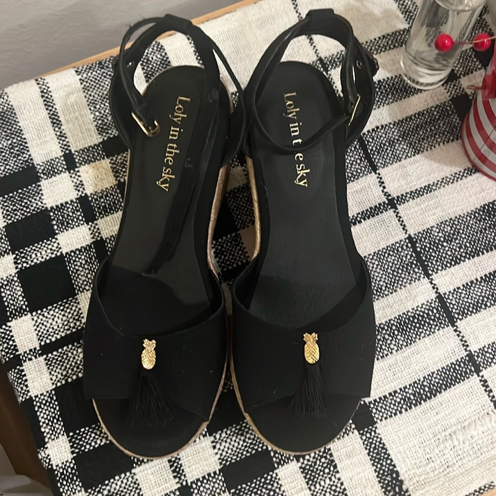 Loly in the sky Espadrille Wedge Sandals Size 7 / 24 Spain 🇪🇸